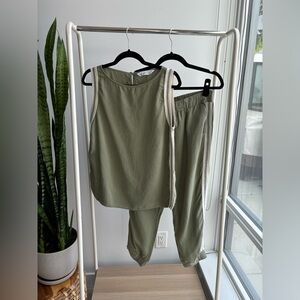 ZARA | Linen-Feel Tencel Coordinating Set Tank Top and Jogger